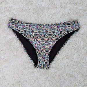 Pour Moi Bikini Bottoms - Size 12UK - Neon Multi Print on White